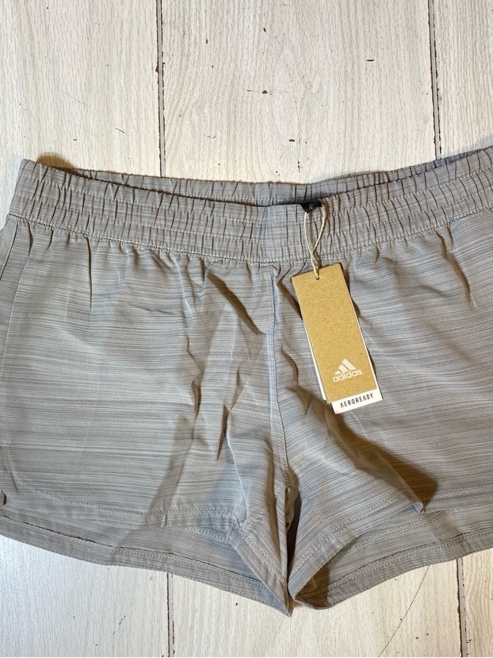 NWT Adidas HTHR WVN Pacer Training Athletic Shorts Women's Size L Gray Aeroready